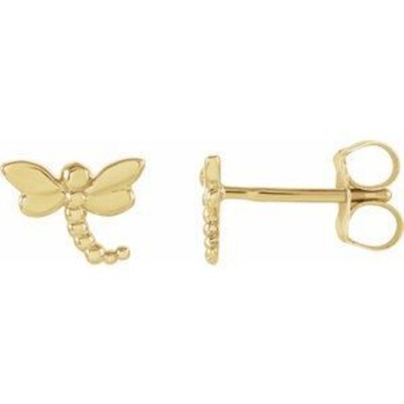 14K Yellow Dragonfly Earrings,All Products : American Fashion Style Bags On Sale